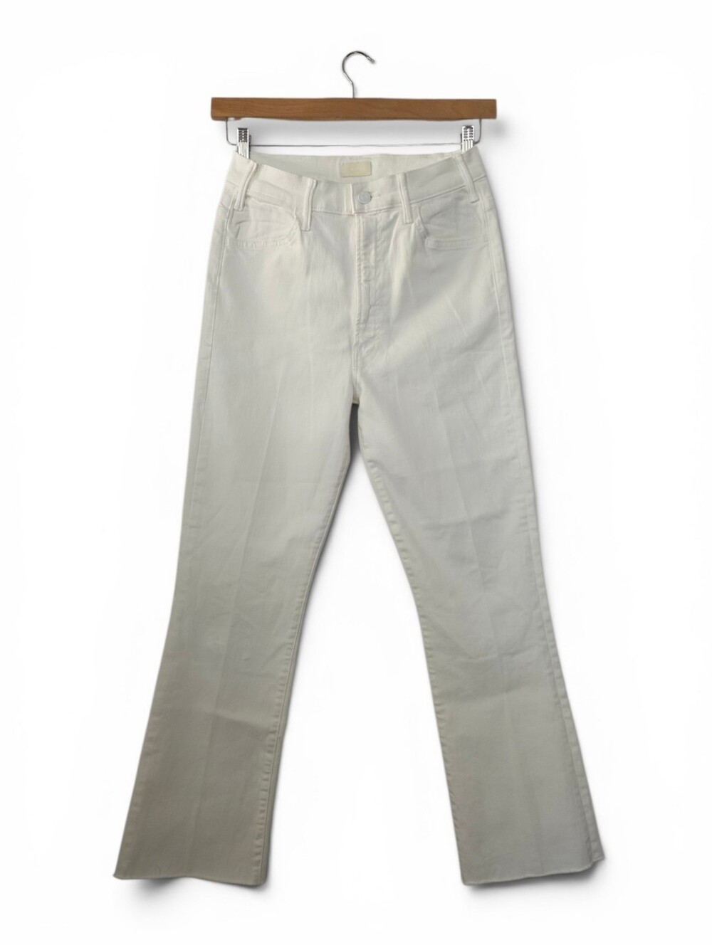 MOTHER The Hustler Ankle Fray White Jeans Like New Size 28
